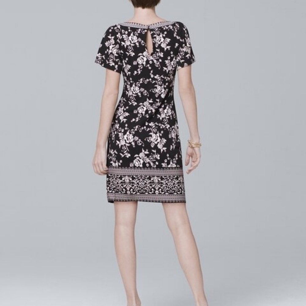 White House Black Market Floral Knit Shift Dress - Picture 4 of 14